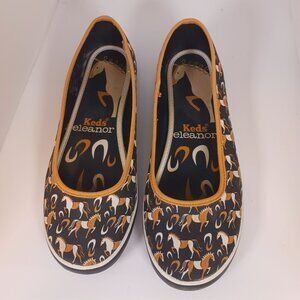Keds Eleanor Women's Shoes Flats Horses Black Brown Size 9 Canvas Slip-on Boho